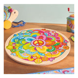 Puzzle in legno Goki fiori mandala - 34 pezzi.