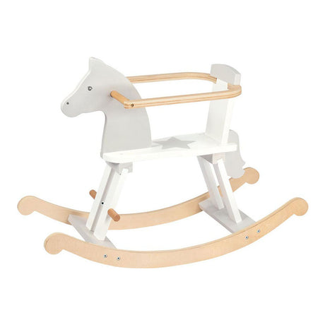 Cavallo a dondolo in legno Goki bianco