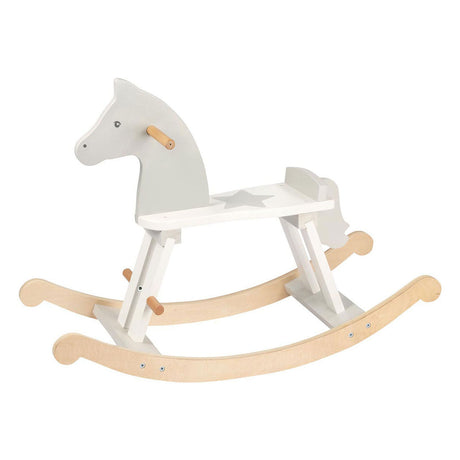 Cavallo a dondolo in legno Goki bianco