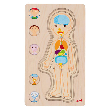 Goki Strato in legno Puzzle Body Boy Human Boy, 29st.