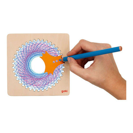 Spirografo di Goki. 13x13x0,5 cm. 4+