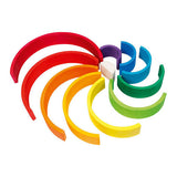 Mattoncini Goki - arcobaleno - 11 parti - legno - 2 anni