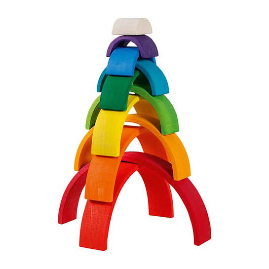 Mattoncini Goki - arcobaleno - 11 parti - legno - 2 anni