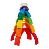 Mattoncini Goki - arcobaleno - 11 parti - legno - 2 anni
