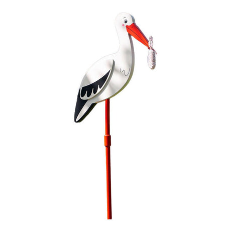 Cicogna Goki con salvietta l100cm, per il giardino, legno