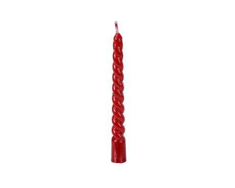 Candele per albero di Natale Decoris a spirale di cera rossa ø1,2x10cm confezione da 8 pezzi
