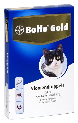 Gocce di pulci da gatta in oro bolfo