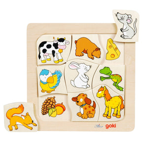 Goki Wooden Jigsaw? Chi mangia cosa?