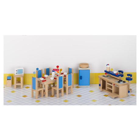 Mobili per casa delle bambole Goki: cucina moderna da 30 pezzi (incl. accessori, escl.