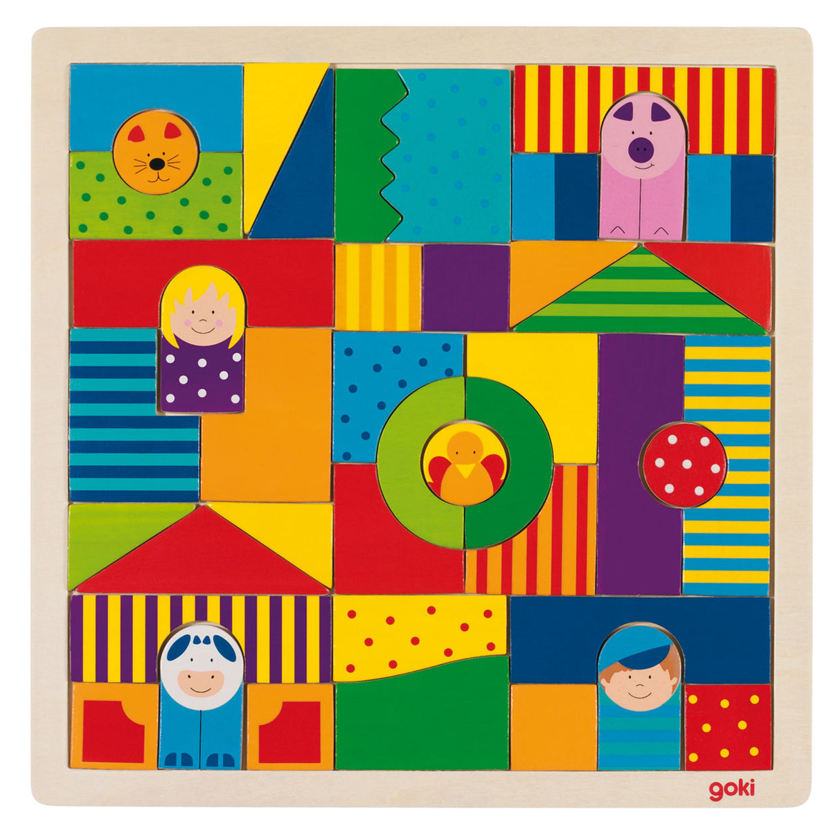 Puzzle fattoria in legno Goki, 43 pezzi.