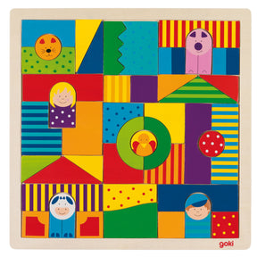 Puzzle fattoria in legno Goki, 43 pezzi.