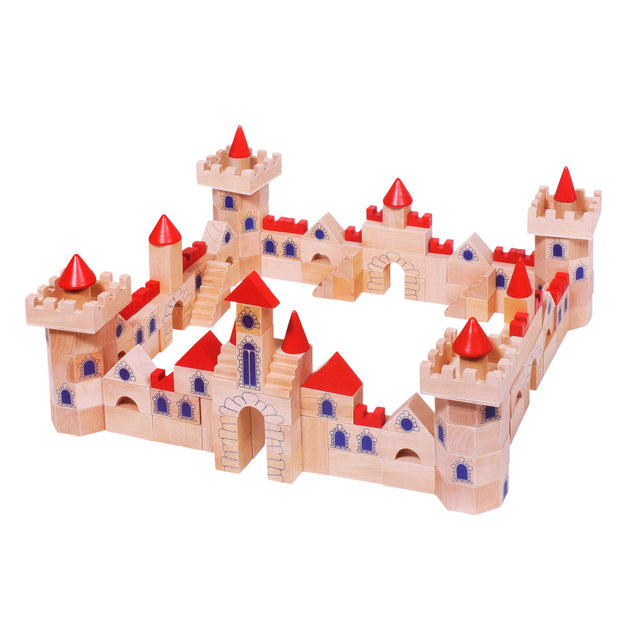Castello di mattoncini in legno Goki, 145 pezzi.