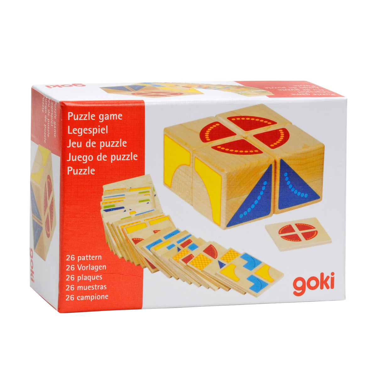 Cubo da gioco Goki con motivo in legno