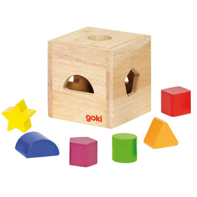 Cubo di smistamento in legno Goki con blocchi
