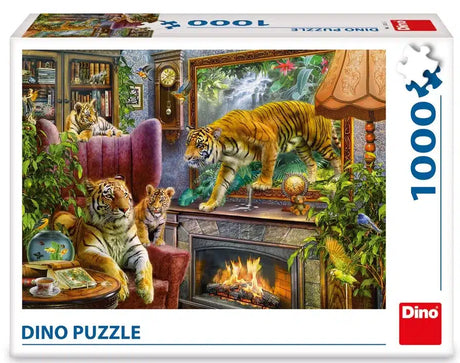 Dinotoys Dino Puzzle Tigri nel Soggiorno - 1000 Pezzi
