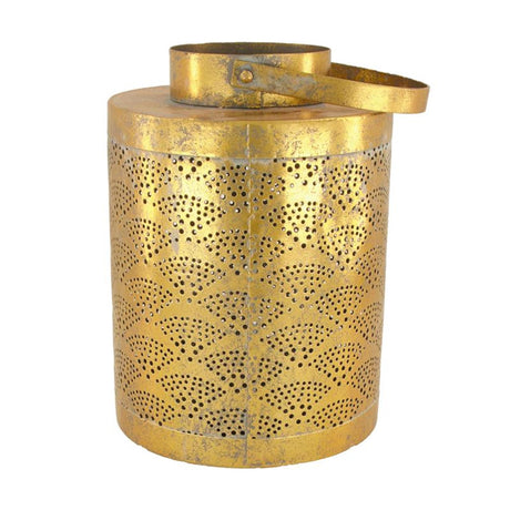 Collezioni naturali dike collezioni naturali lanterna in metallo con vetro ã˜17,5x26 cm oro