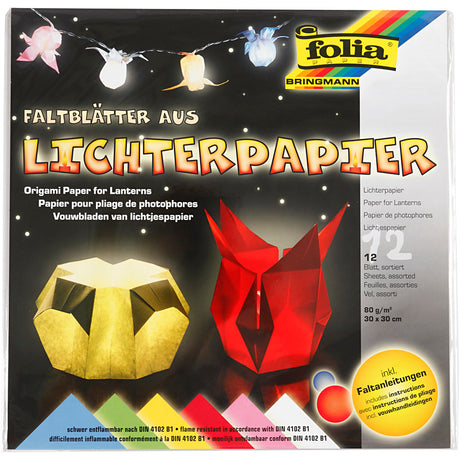 Creative Company Lantern Paper Standard Colors 30x30cm, 12 fogli