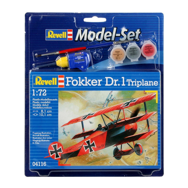 Set modello Revell - fokker dr.1 37 pz. - incl. colori base della vernice