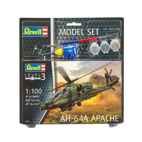 Set modello Revell - ah-64a apache 56 pz. - incl. colori base della vernice