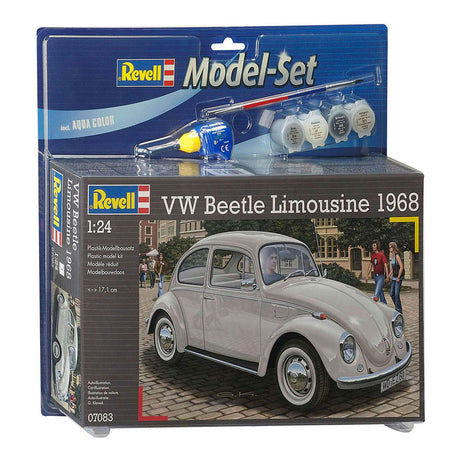 Set di modellini Revell - Volkswagen Beetle Limousine 68 - incl. colori base della vernice