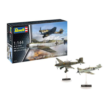 Kit modello Revell - messerschmitt bf109e junkers ju87b 1:144 - 39 pz.