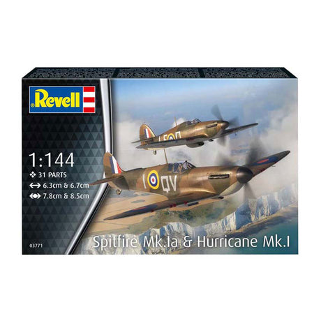 Kit modello Revell - spitfire mk.1a hurricane mk.1 1:144 - 31 pz.