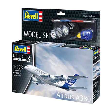 Kit modello Revell - Airbus A380 1:288 - 48 pezzi. - incl. colori base della vernice