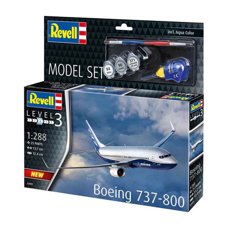 Kit modello Revell - Boeing 737-800 1:288 - 25 pz. - incl. colori base della vernice