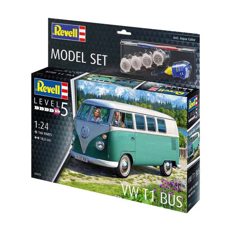Kit modello Revell - autobus vw t1 1:24 - 146 pz. - incl. colori base della vernice
