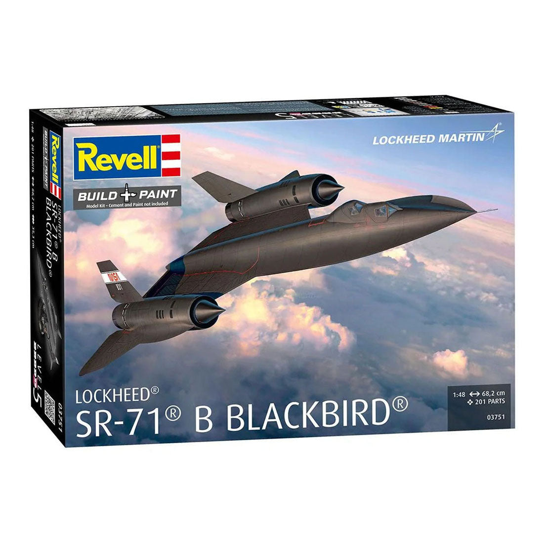 Kit modello Revell lockheed SR-71b blackbird 1:48 - 201 pezzi
