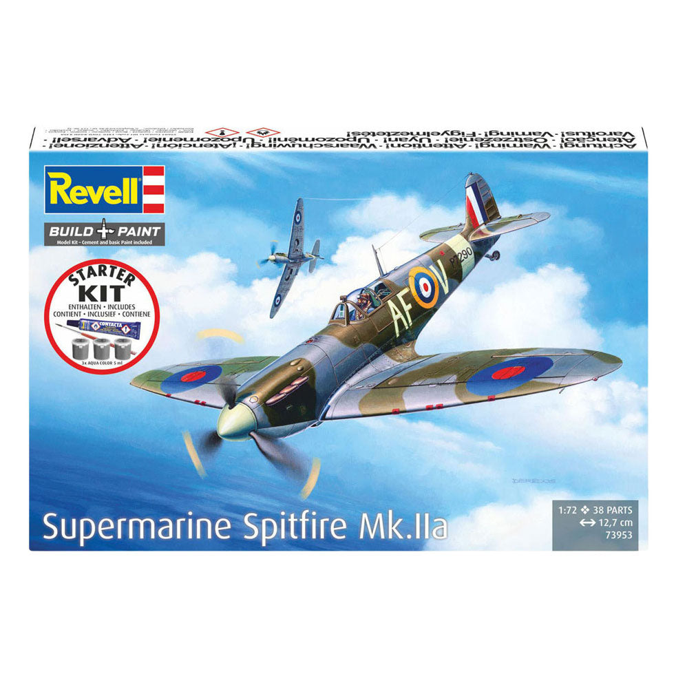 Revell model kit starter kit spitfire mk.iia 1:72 - 38 pezzi.