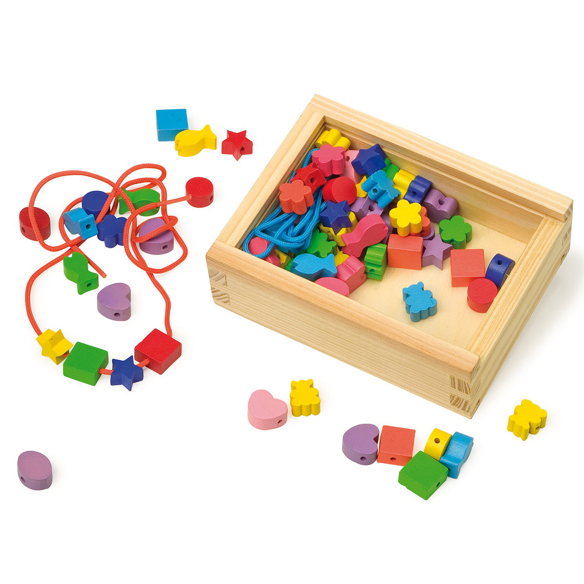 Small foot - perline in legno da infilare, 84pz.