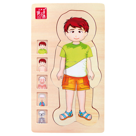 Small foot - Puzzle ragazzo con corpo in legno, 29 pz.