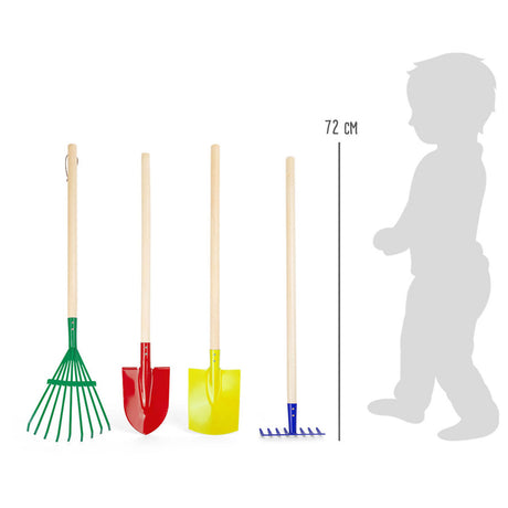 Piccole piede - Strumenti da giardino per bambini in legno, 4dlg.