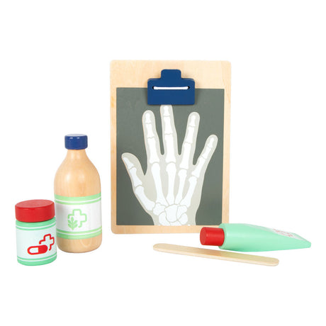 Piccole piede - borsa da dottore con accessori da medico in legno, 18dlg.