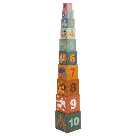 Small foot - Blocchi impilabili in cartone safari, 10 pz.