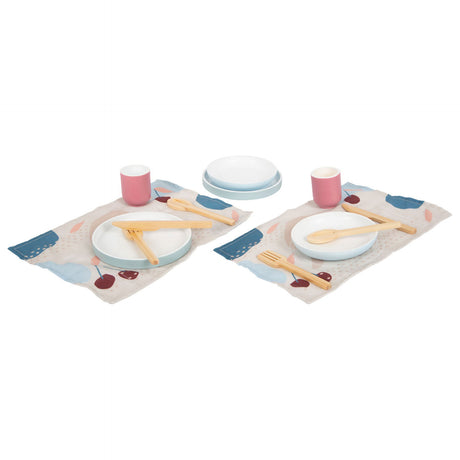 Piccole piede - posate in legno set con tappetini, 18dlg.