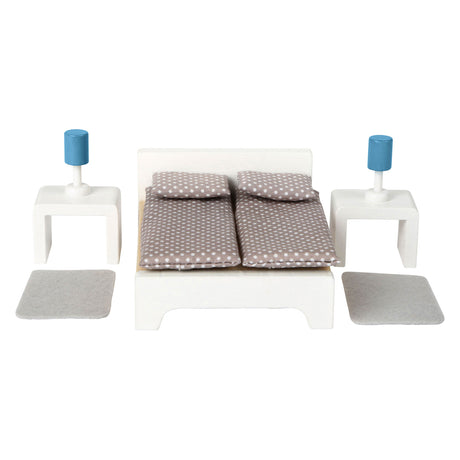 Small foot - set completo di mobili per casa delle bambole in legno, 28 pezzi.