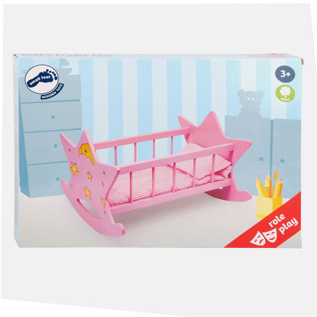 Small foot - Letto per bambola in legno stella rosa