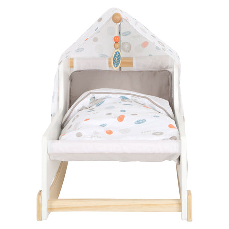Small foot - Letto per bambole altalena in legno bottoncino