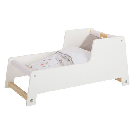 Small foot - Letto per bambole altalena in legno bottoncino