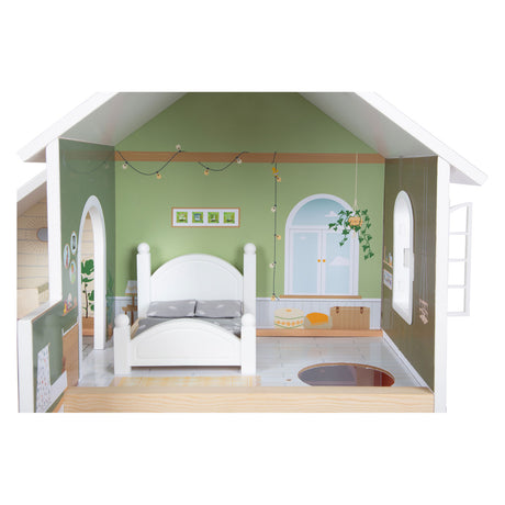 Small foot - Casa delle bambole villa urbana in legno con mobili, 9 pezzi.