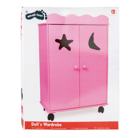 Small foot - Armadio per bambole in legno rosa