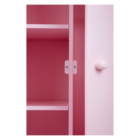 Small foot - Armadio per bambole in legno rosa