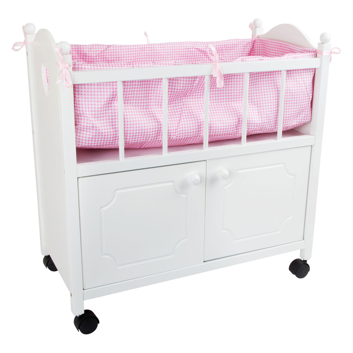 Letto bambola in legno a piede con cassetto