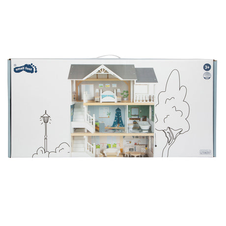 Small foot - Casa delle bambole villa urbana in legno con accessori, 13 pz.