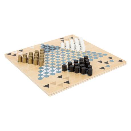 Small foot - gioco da tavolo in legno barricata e halma 2in1