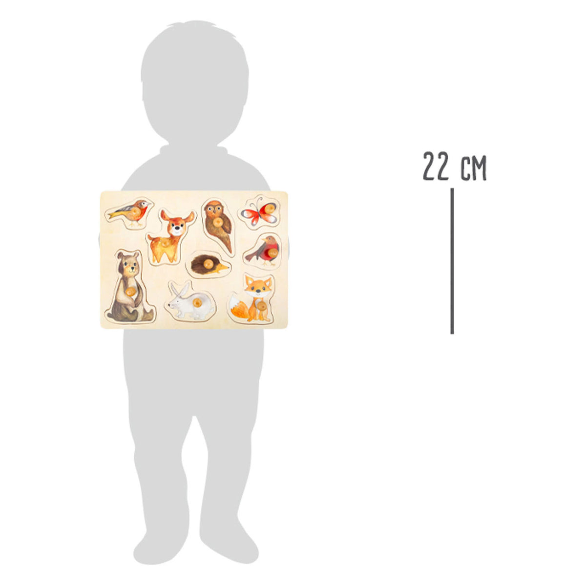 Small foot - Puzzle in legno animali del bosco, 9 pz.