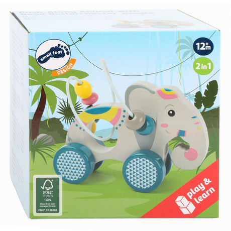Small foot - figura di elefante in legno con spirale motoria