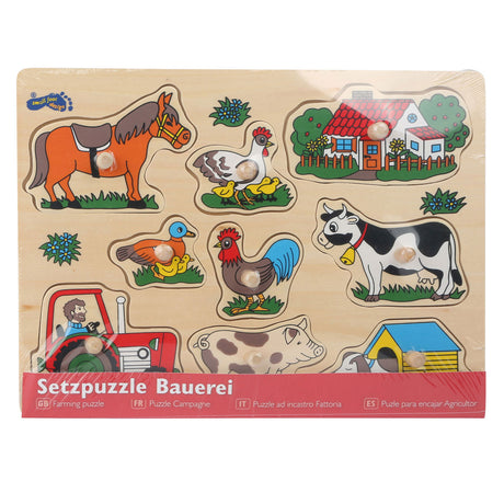 Small foot - Puzzle in legno fattoria, 9 pz.